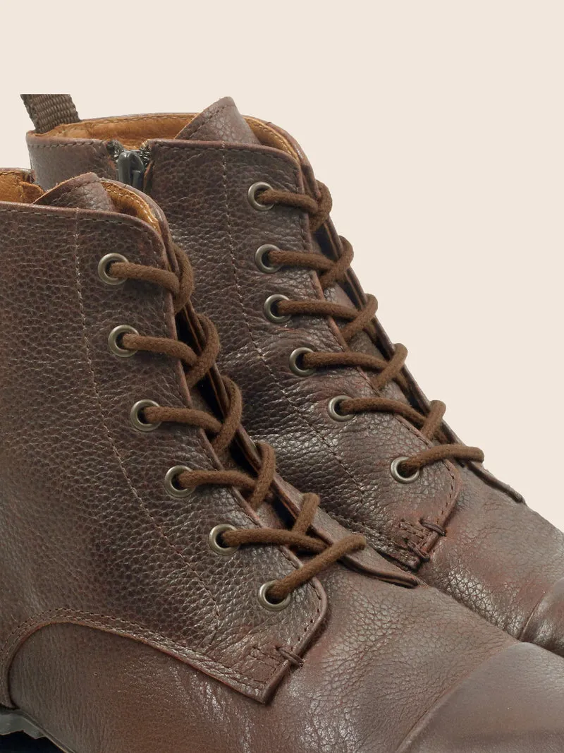 Lacets ronds épais coton marron