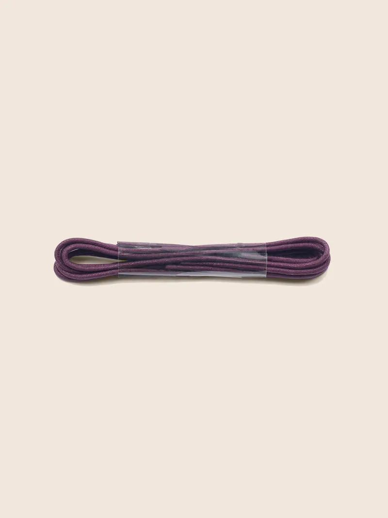 Lacets ronds cirés coton bordeaux