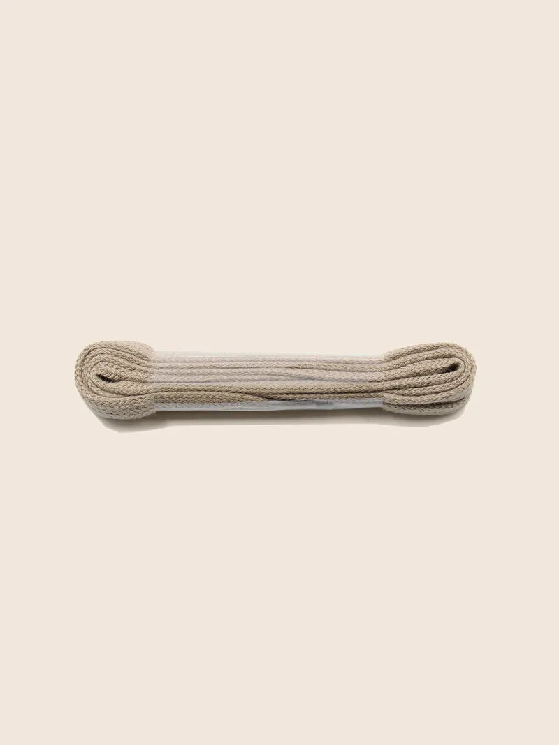Lacets plats coton beige