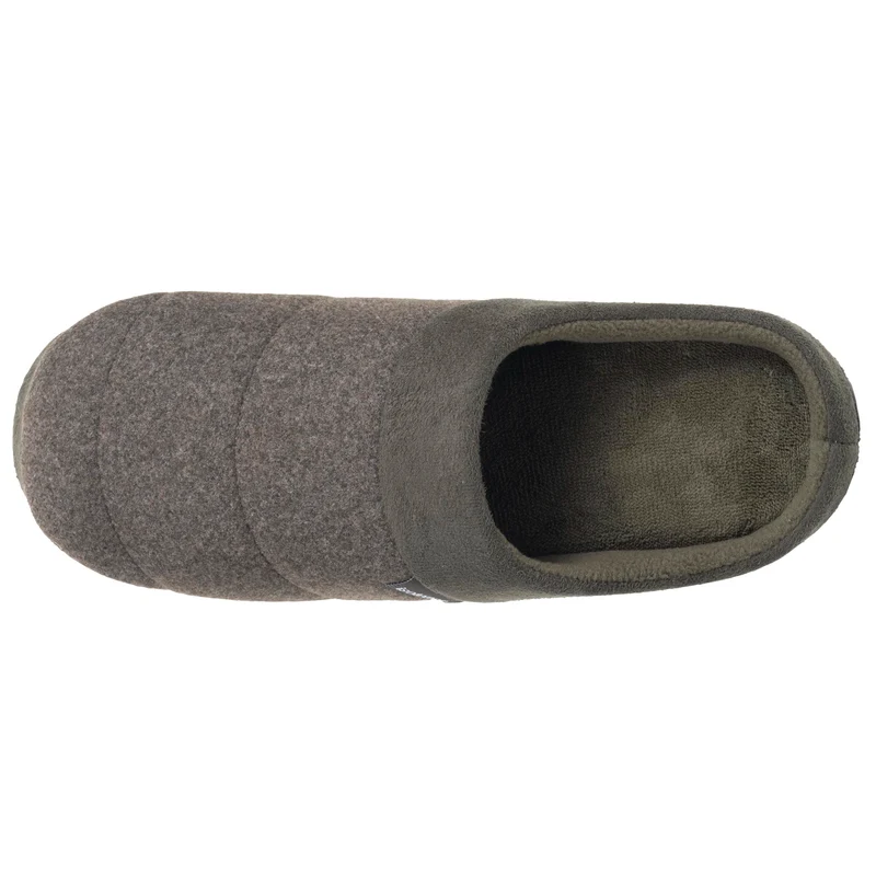 Chaussons Mules Homme polaire Kaki chiné