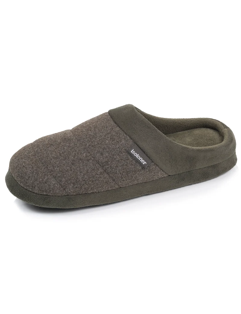 Chaussons Mules Homme polaire Kaki chiné