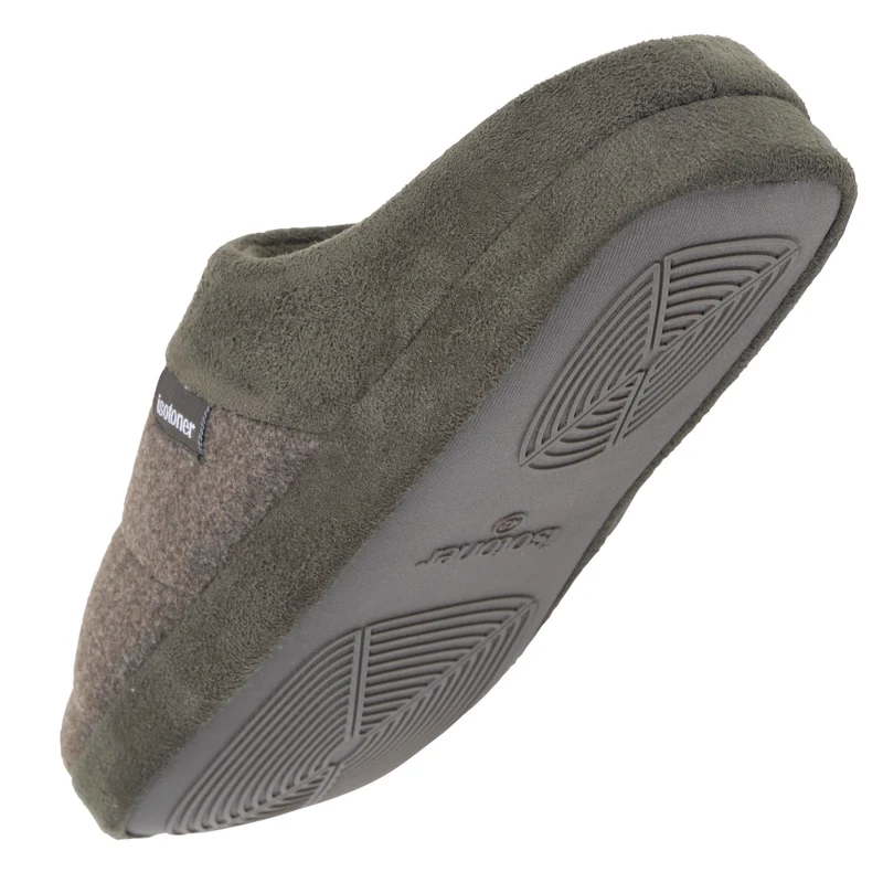 Chaussons Mules Homme polaire Kaki chiné
