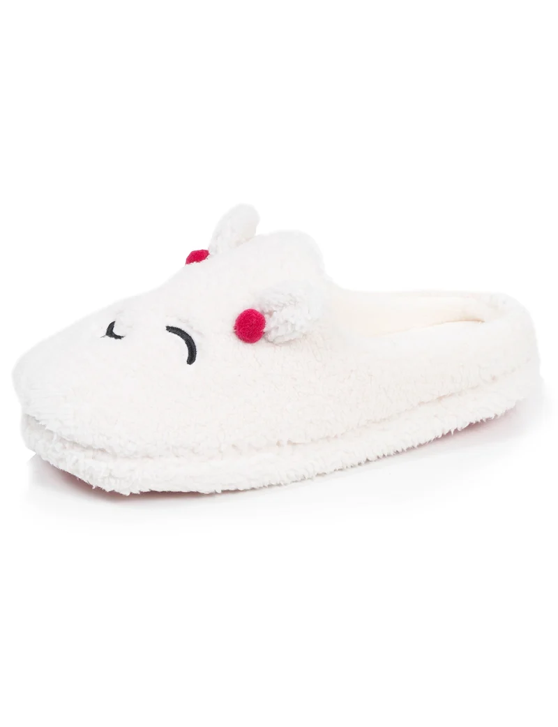 Chaussons Mules Femme sherpa lama Ivoire