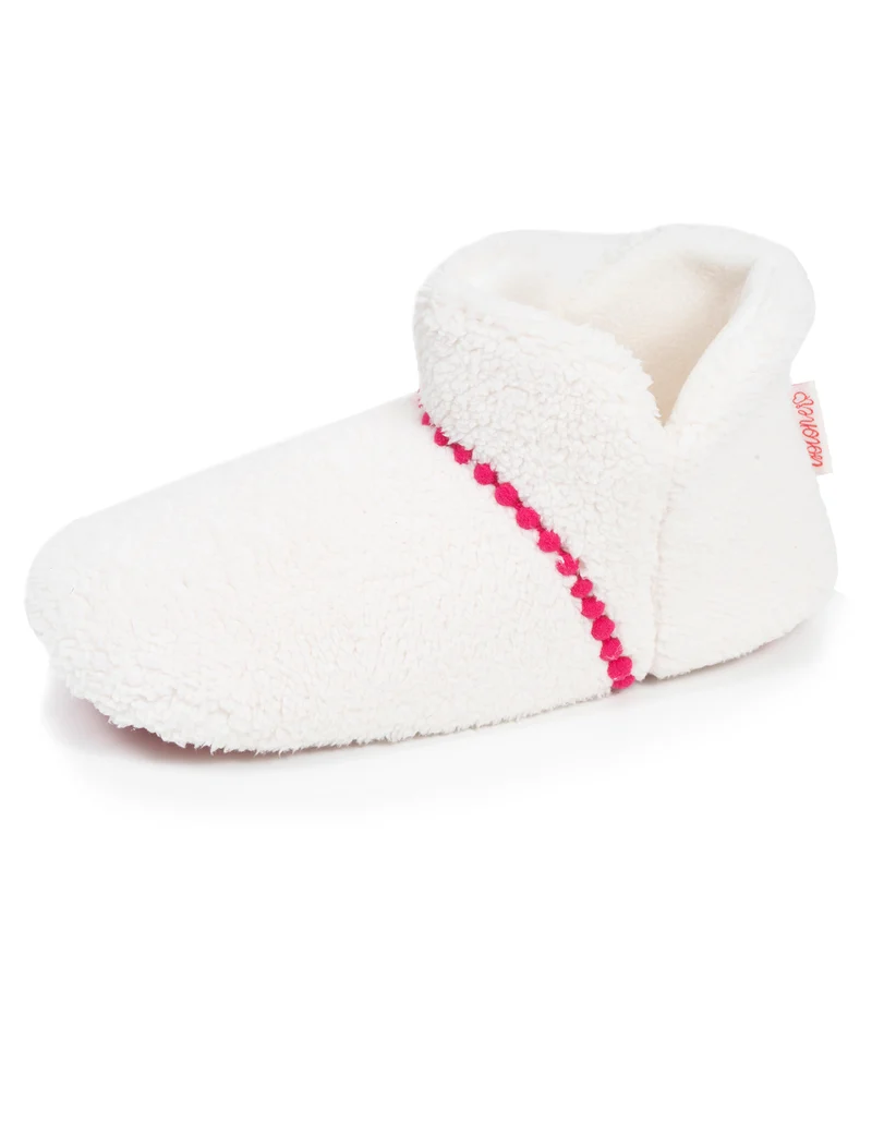 Chaussons Bottillons Femme sherpa lama Ivoire