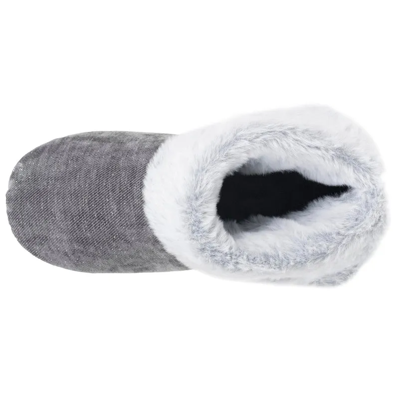 Chaussons Bottillons Femme pailleté Gris foncé