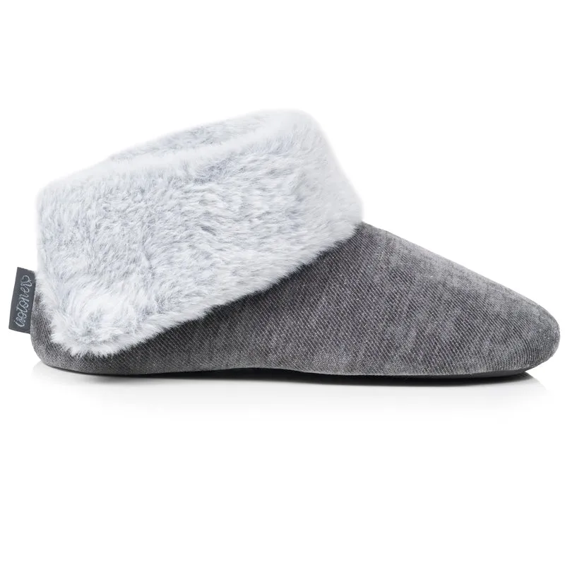 Chaussons Bottillons Femme pailleté Gris foncé
