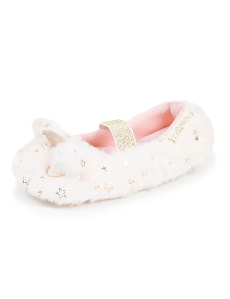 Chaussons Slippers Enfant licorne 3D Ivoire