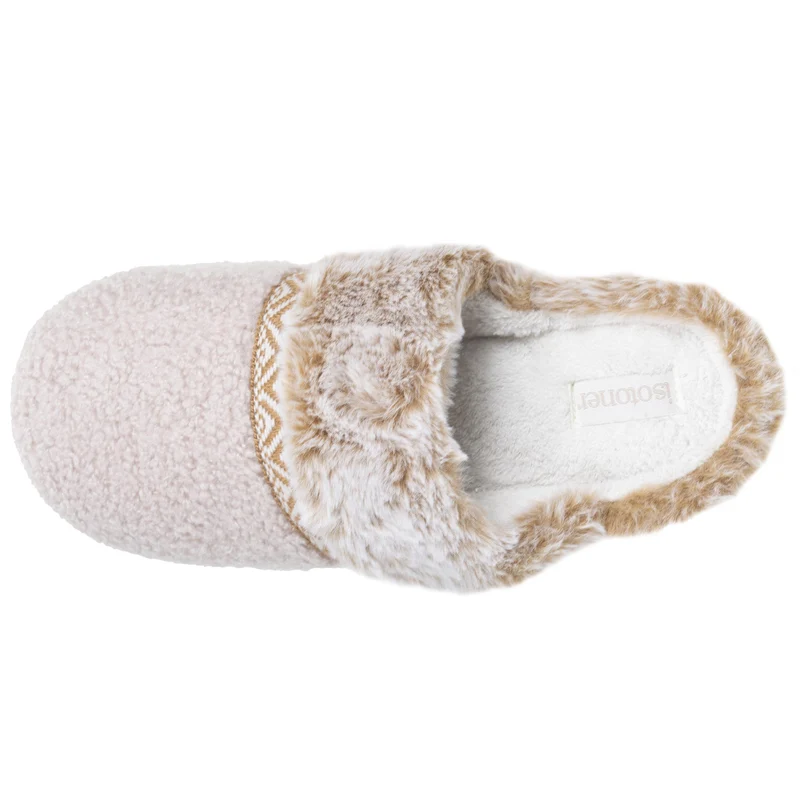 Chaussons Mules crantées Femme Beige