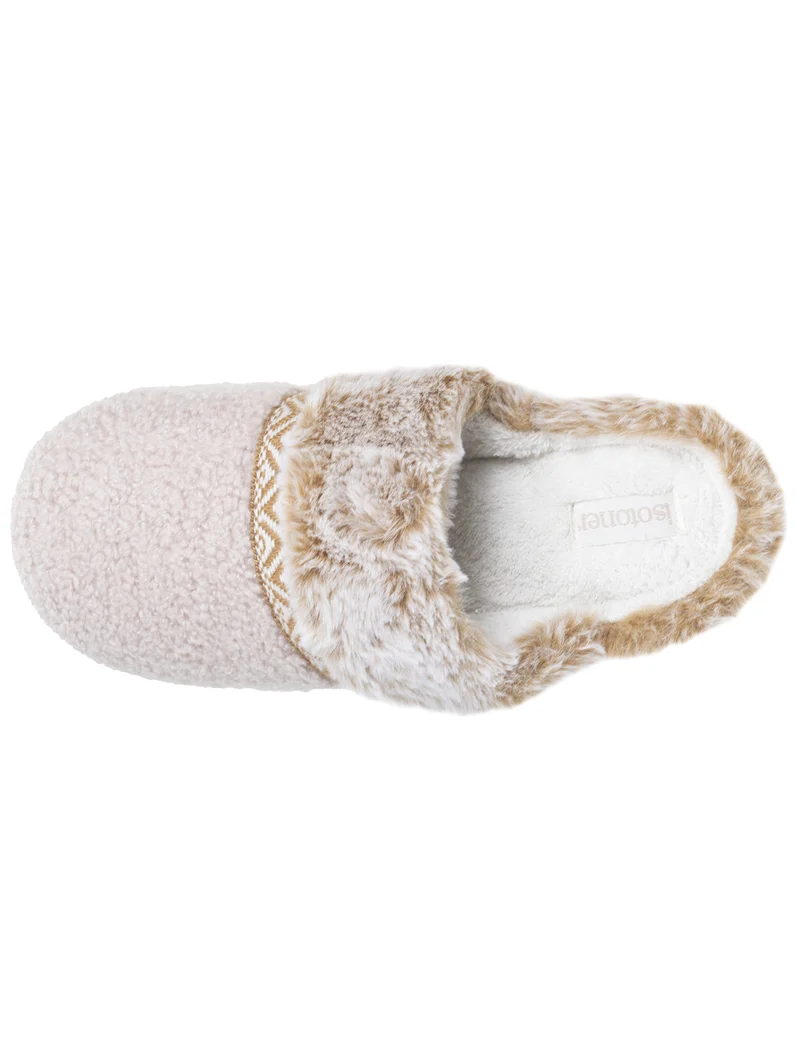 Chaussons Mules crantées Femme Beige