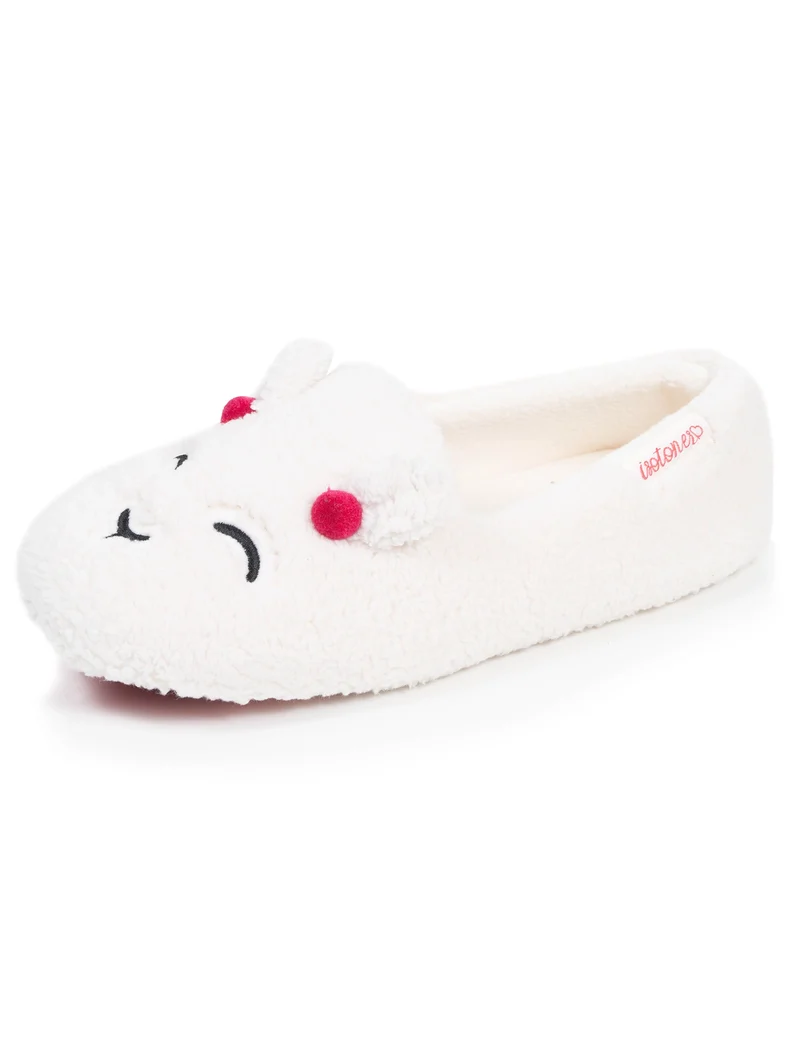 Chaussons Slippers Femme sherpa lama Ivoire