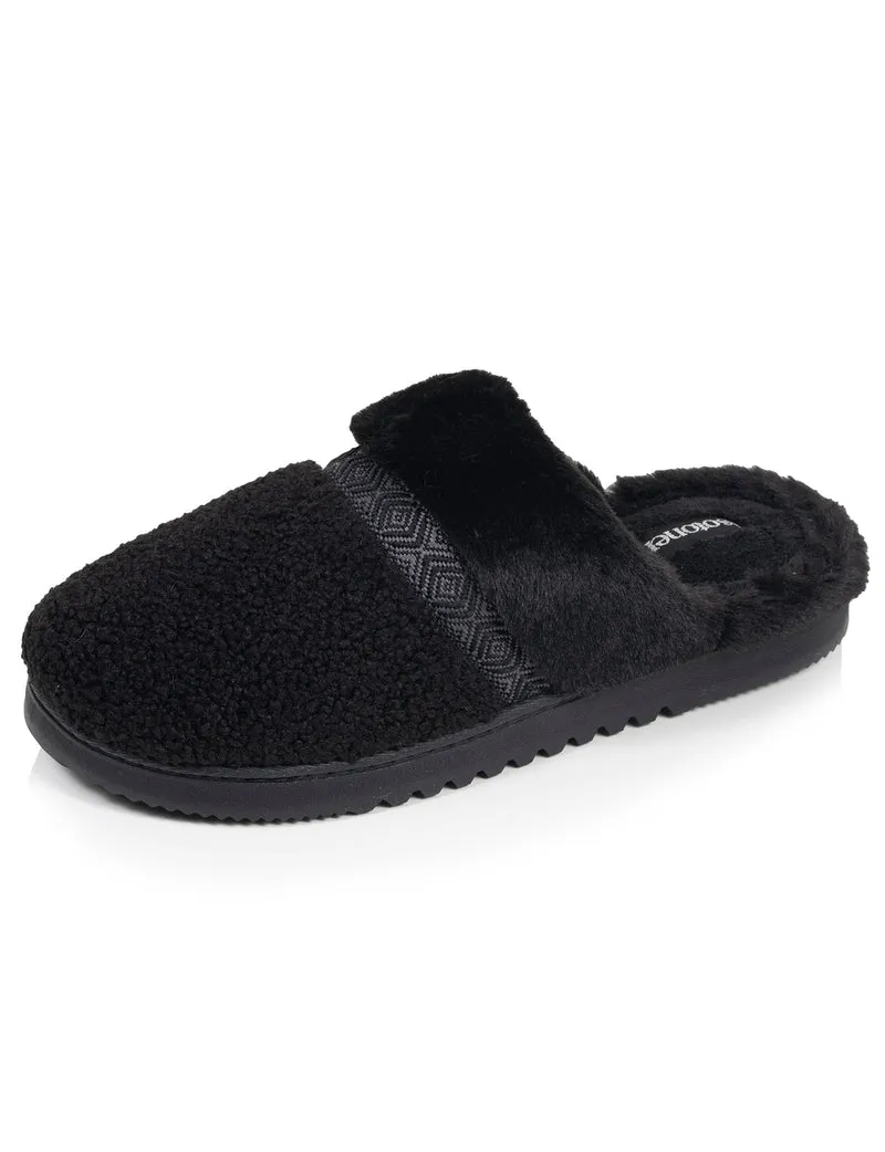 Chaussons Mules crantées Femme Noir