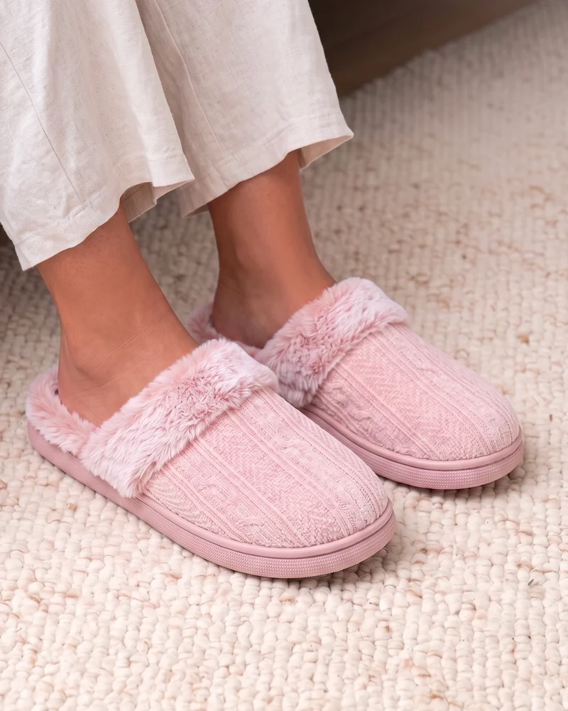 Chaussons Mules Femme BLOUP maille Blush