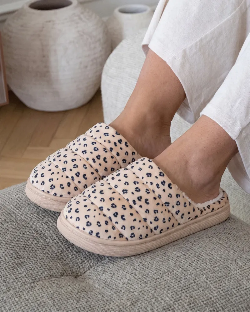 Chaussons Mules Femme BLOUP Léopard clair