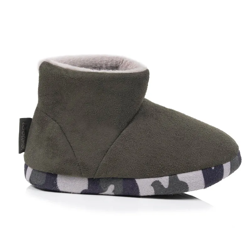 Chaussons Bottillons Enfant suédine Kaki