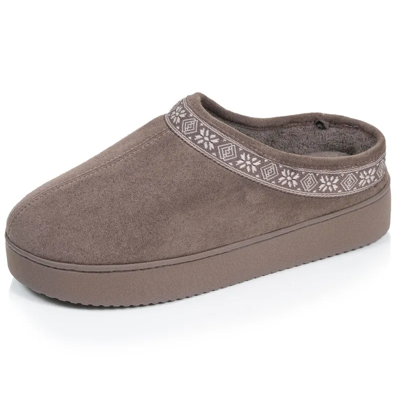 Chaussons Mules plateforme Femme Taupe