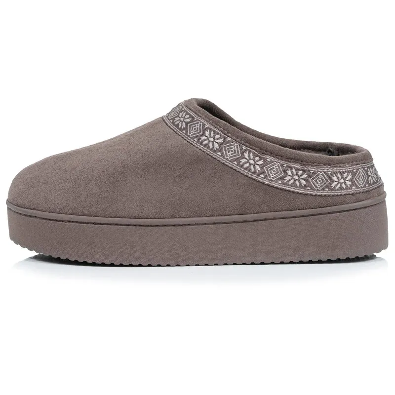 Chaussons Mules plateforme Femme Taupe