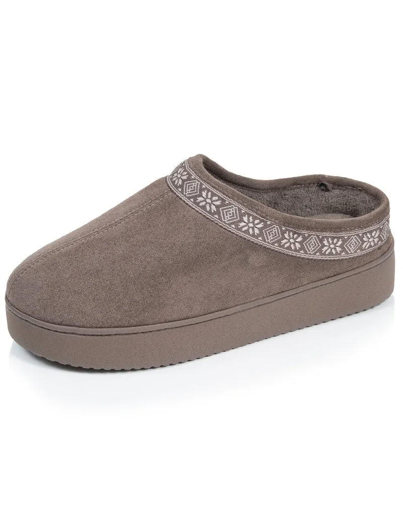 Chaussons Mules plateforme Femme Taupe