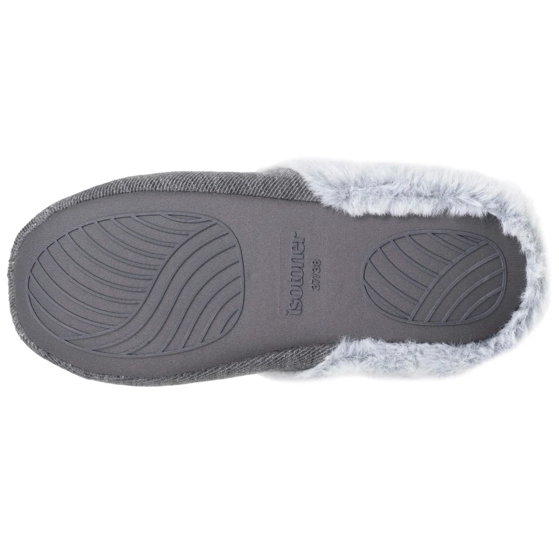 Chaussons Mules Femme pailleté Gris foncé