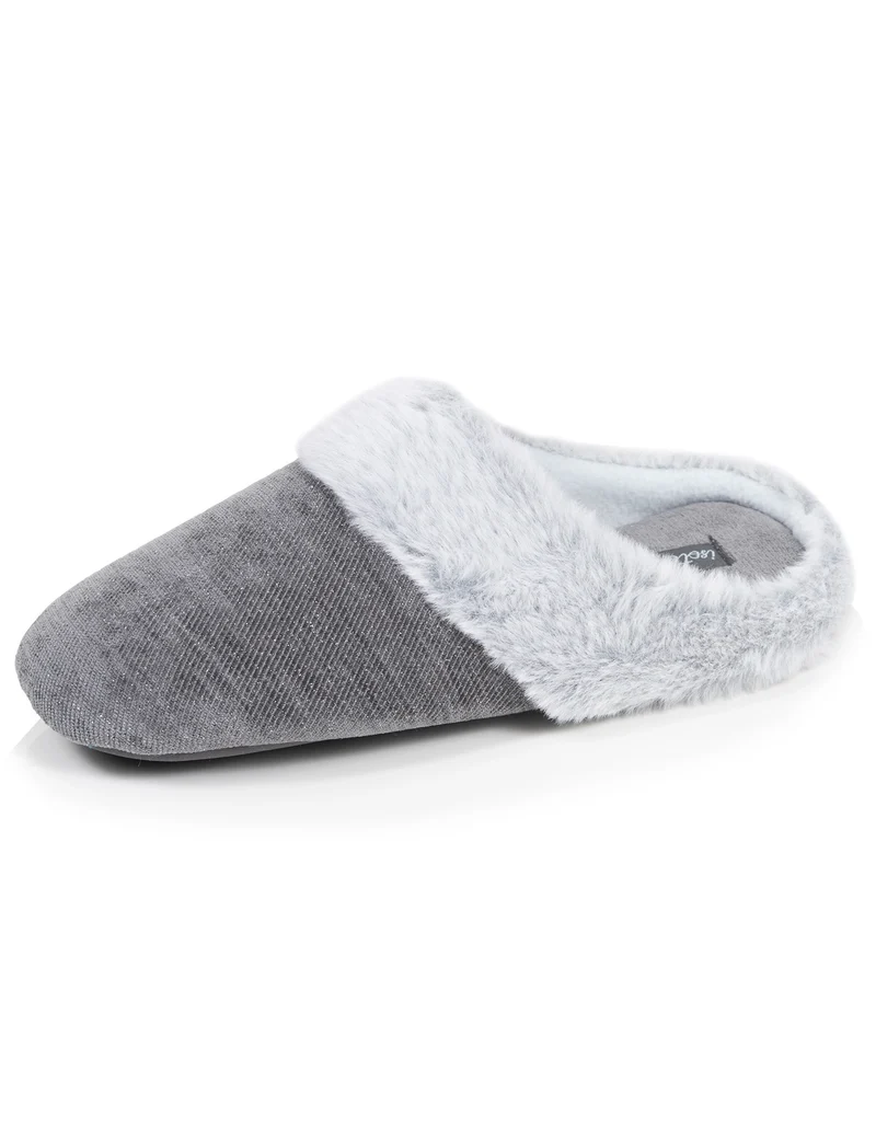 Chaussons Mules Femme pailleté Gris foncé