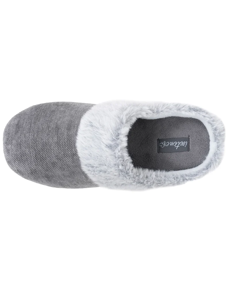 Chaussons Mules Femme pailleté Gris foncé