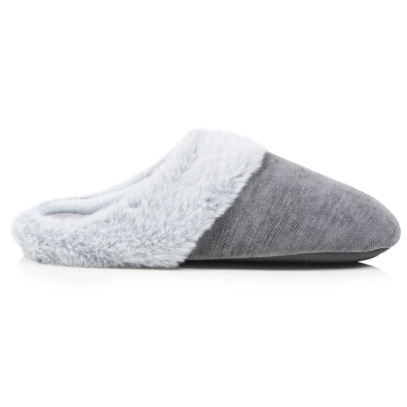 Chaussons Mules Femme pailleté Gris foncé