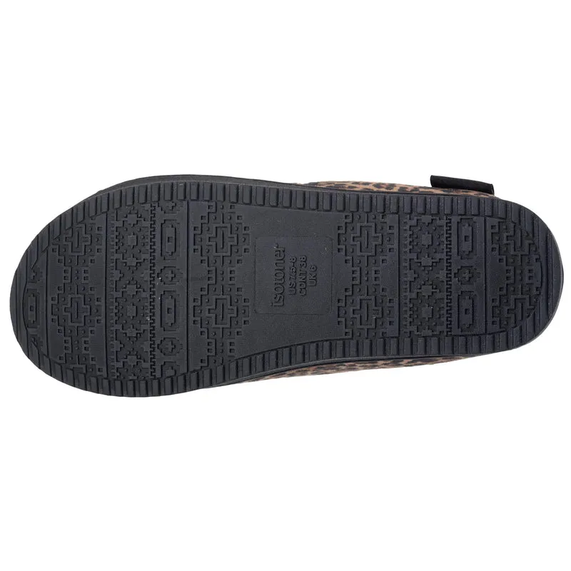 Chaussons Mules plateforme Femme Léopard foncé