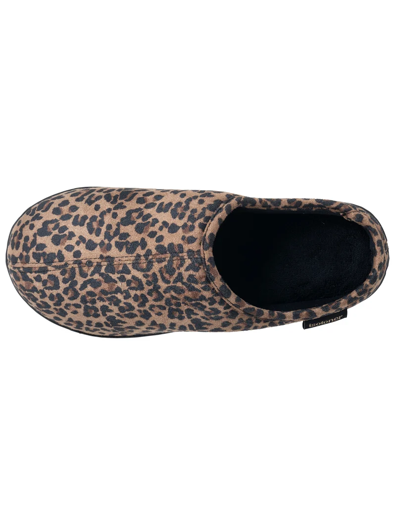 Chaussons Mules plateforme Femme Léopard foncé