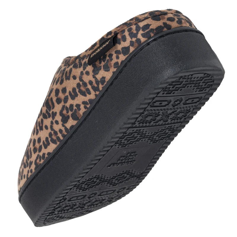 Chaussons Mules plateforme Femme Léopard foncé
