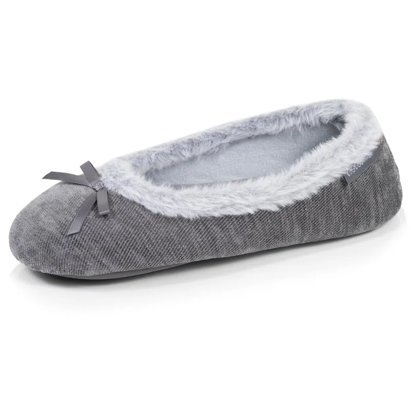 Chaussons Ballerines Femme pailleté Gris foncé
