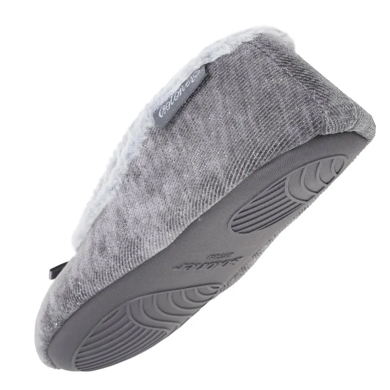 Chaussons Ballerines Femme pailleté Gris foncé