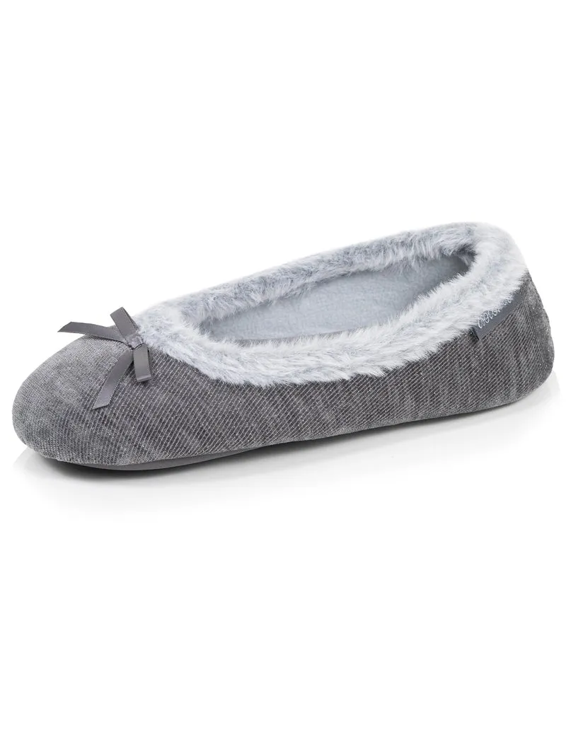 Chaussons Ballerines Femme pailleté Gris foncé