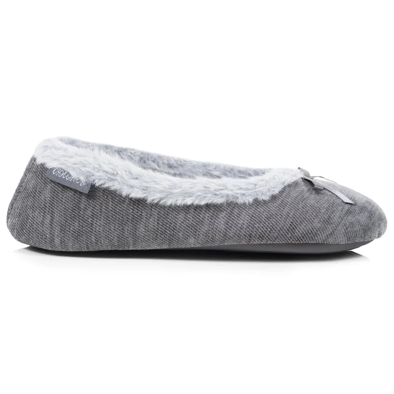 Chaussons Ballerines Femme pailleté Gris foncé