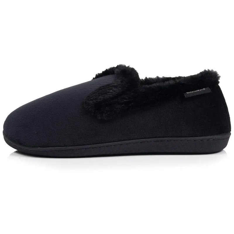 Chaussons Charentaises Femme Velours Noir