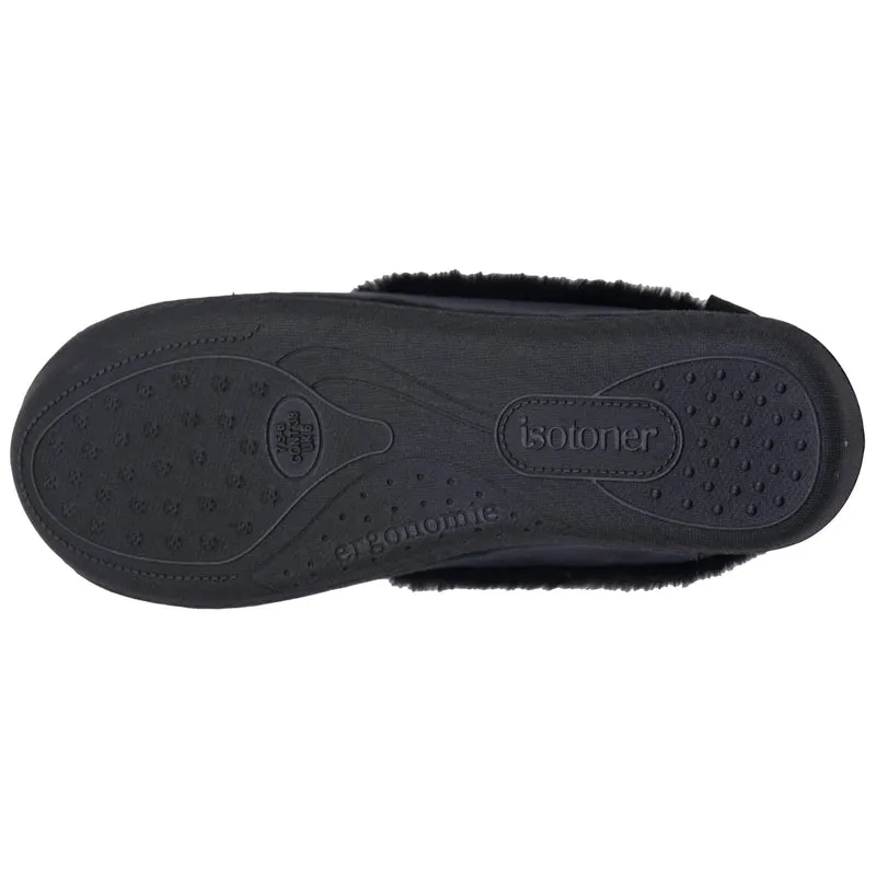 Chaussons Charentaises Femme Velours Noir