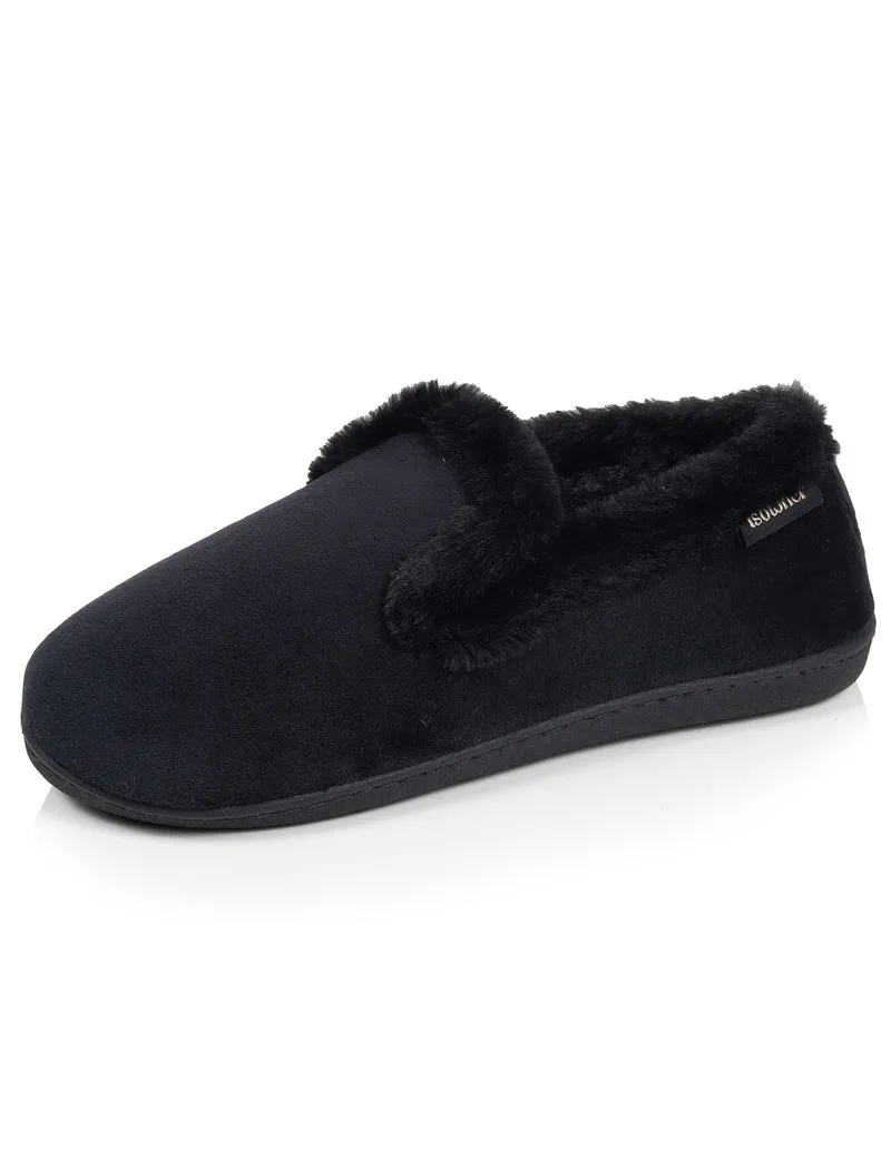 Chaussons Charentaises Femme Velours Noir