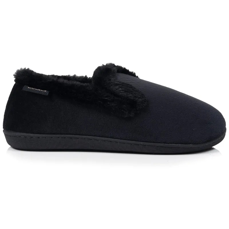 Chaussons Charentaises Femme Velours Noir