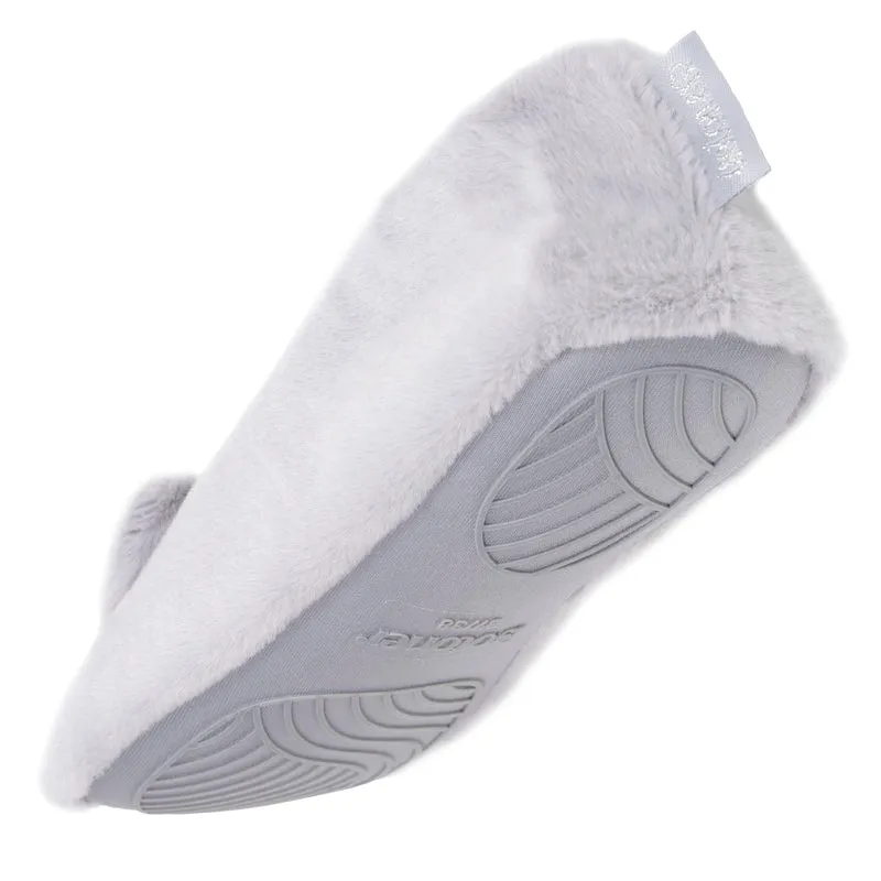 Chaussons Ballerines Femme 3D fourrure Gris