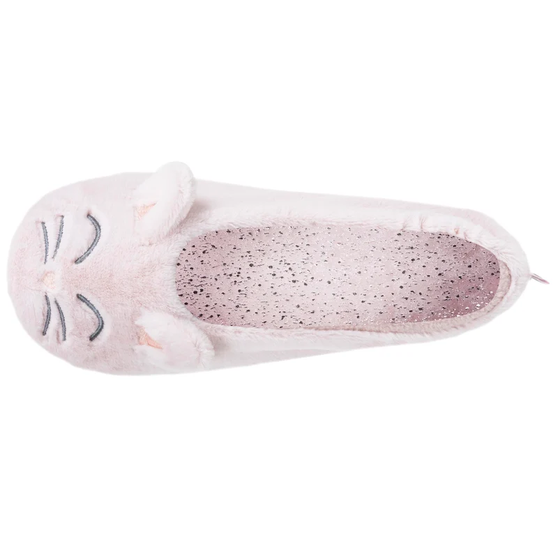 Chaussons Ballerines Femme 3D fourrure Rose
