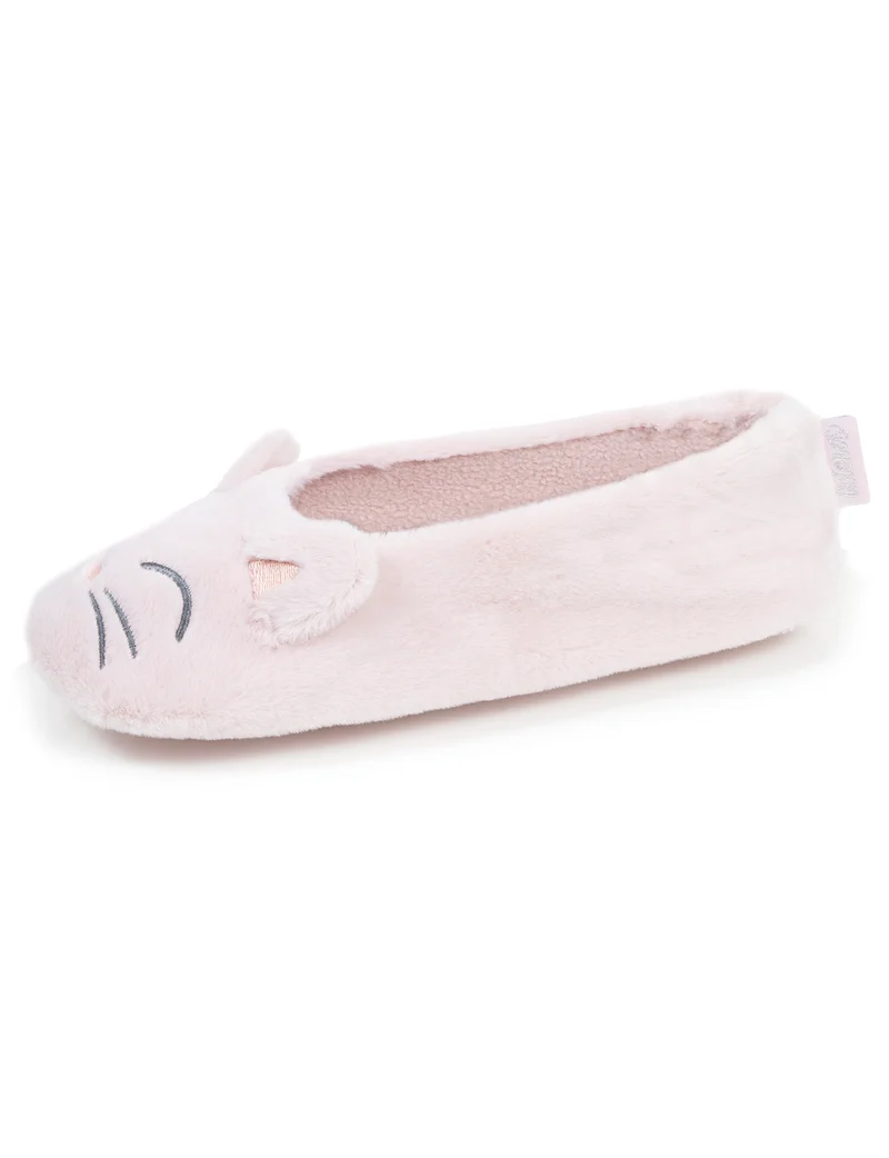 Chaussons Ballerines Femme 3D fourrure Rose