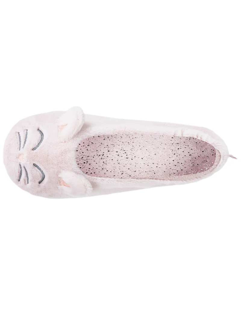 Chaussons Ballerines Femme 3D fourrure Rose