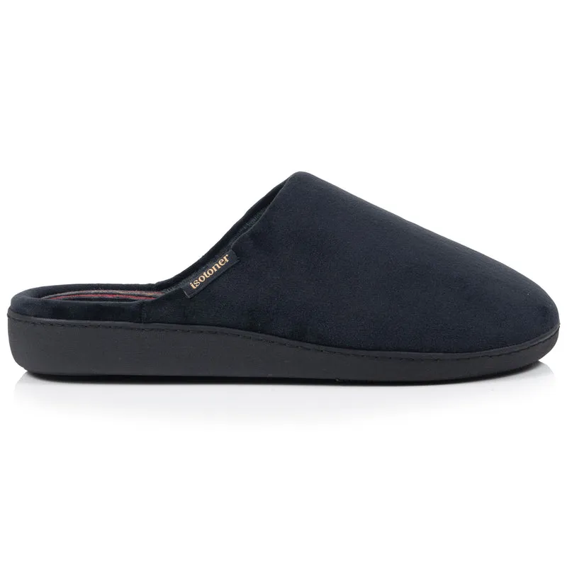 Chaussons Mules Homme Noir Rayures bordeaux