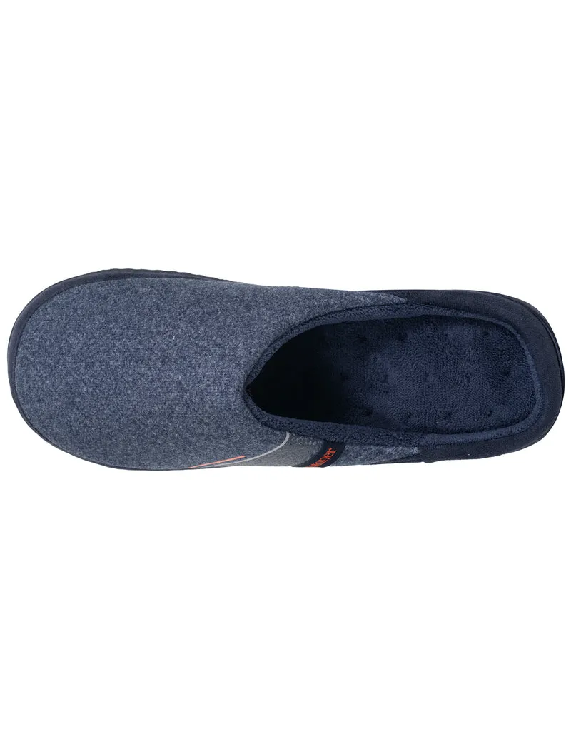 Chaussons Mules Homme Marine liseré Orange