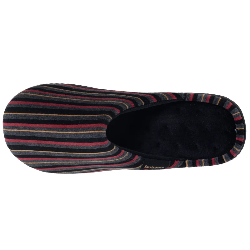 Chaussons Mules Homme Rayures Bordeaux