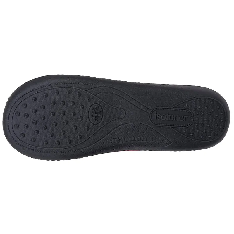 Chaussons Mules Homme Rayures Bordeaux