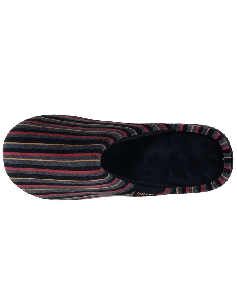 Chaussons Mules Homme Rayures Bordeaux