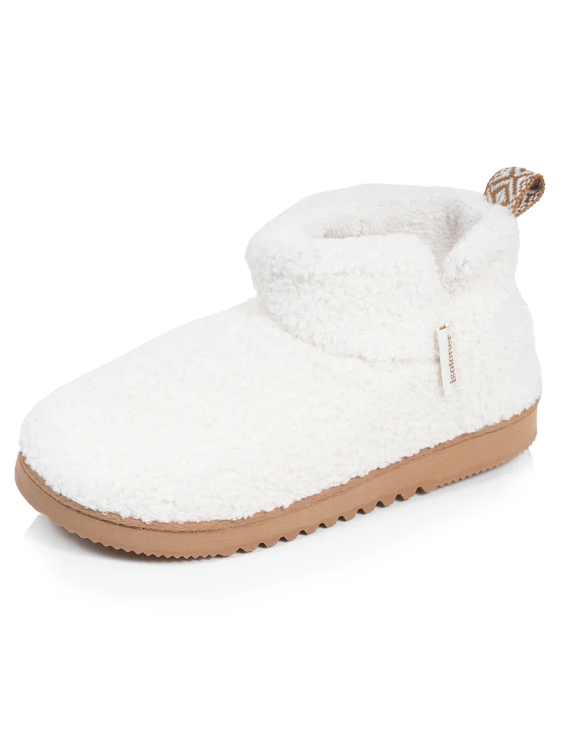 Chaussons Bottillons Femme Ivoire sherpa