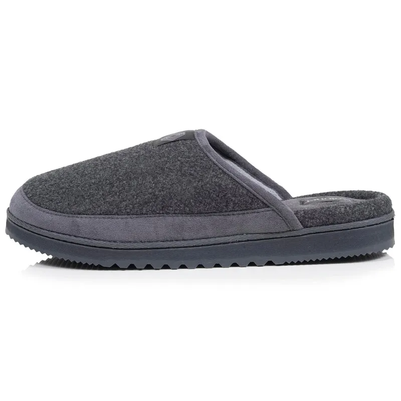 Chaussons Mules Homme Gris semelle crantée