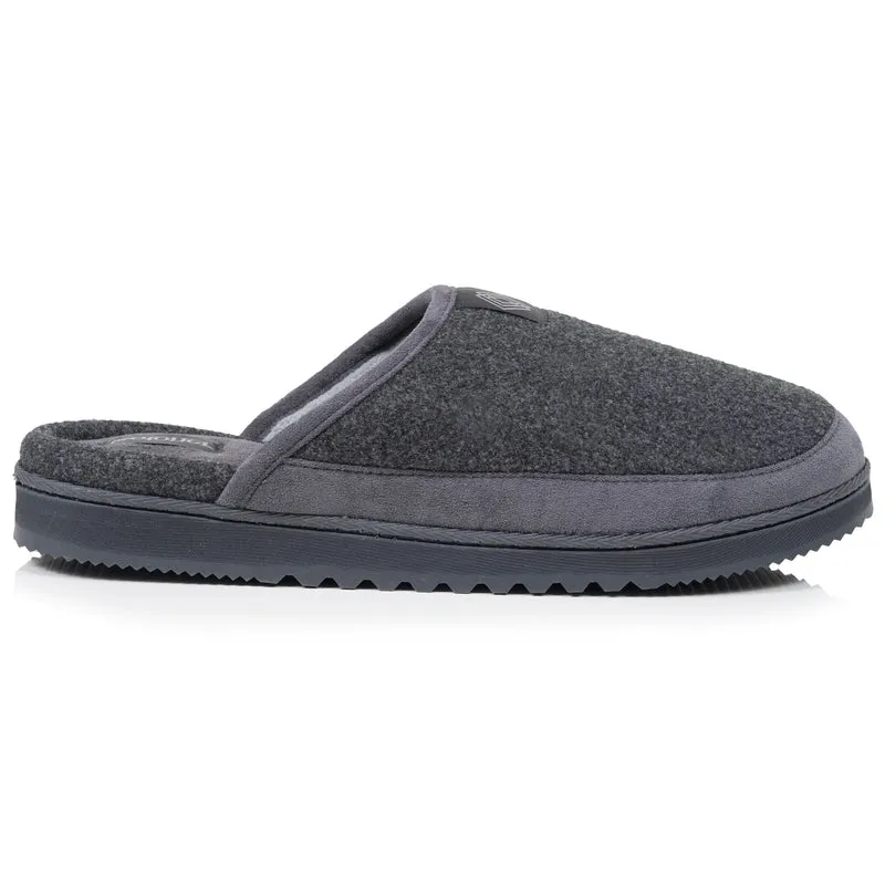 Chaussons Mules Homme Gris semelle crantée