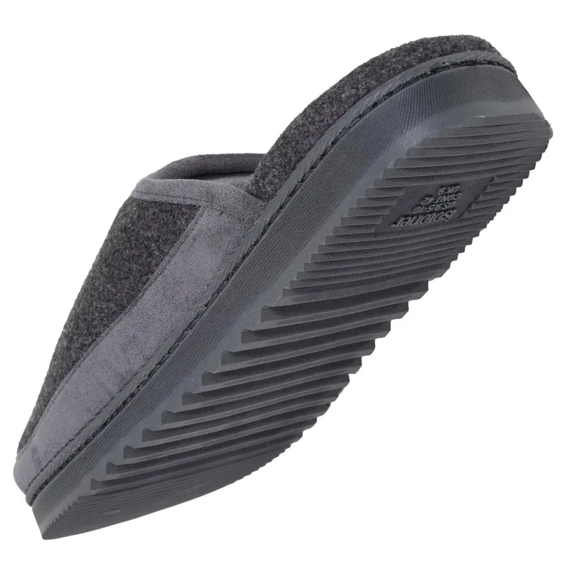 Chaussons Mules Homme Gris semelle crantée