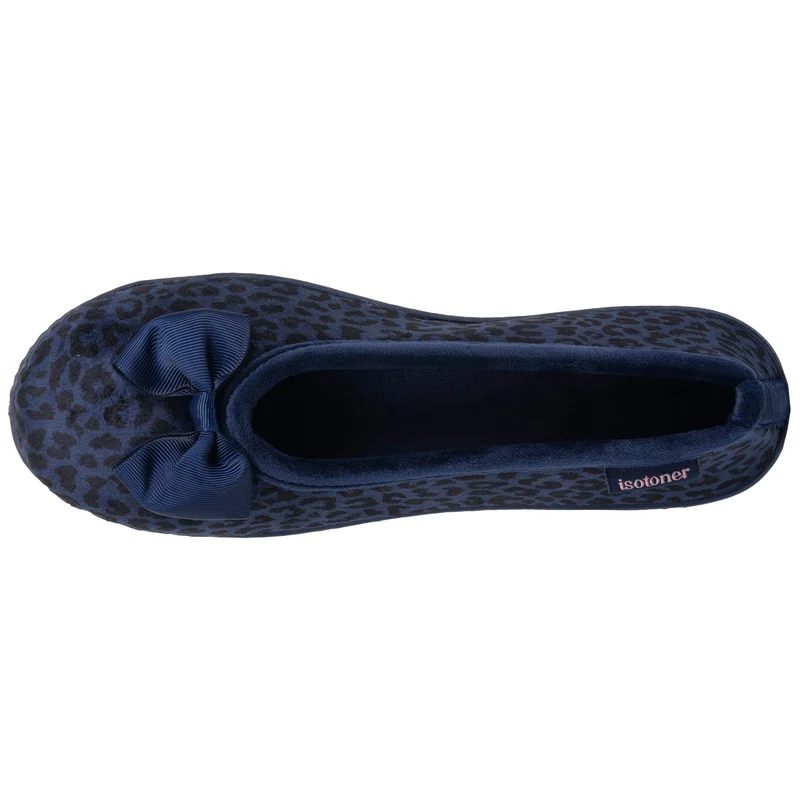 Chaussons Ballerines Femme Léopard Marine
